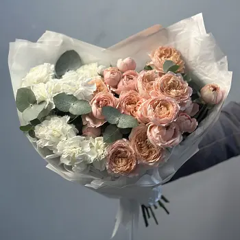 Дуо-букет гвоздик и роз Juliet M