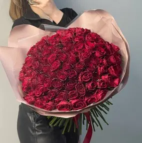Букет из 101 красной розы 40см (Кения)