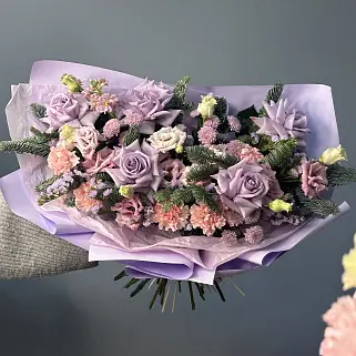 Лиловый зимний букет L