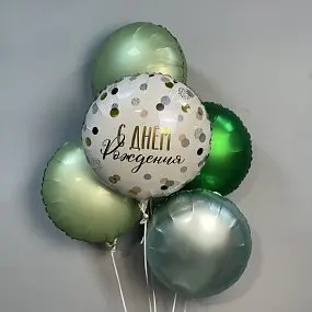 Мятный набор шаров С Днем рождения