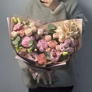 Сборный букет Лавандовый раф M