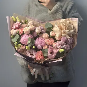 Сборный букет Лавандовый раф M