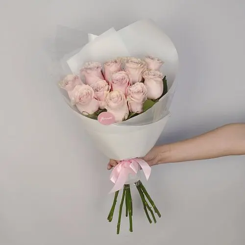 Букет из 51 розы Pink Mondial 50см