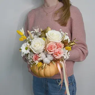 Цветочная композиция Нежная тыковка