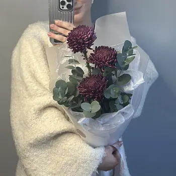 Букет из 3 хризантем Bigoudi