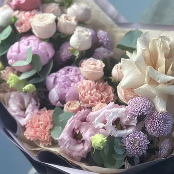 Сборный букет Лавандовый раф M