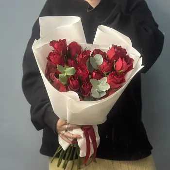 Букет из 15 красных роз 50см (Кения)