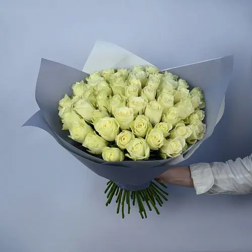 Букет из 75 белых роз 40см (Кения)
