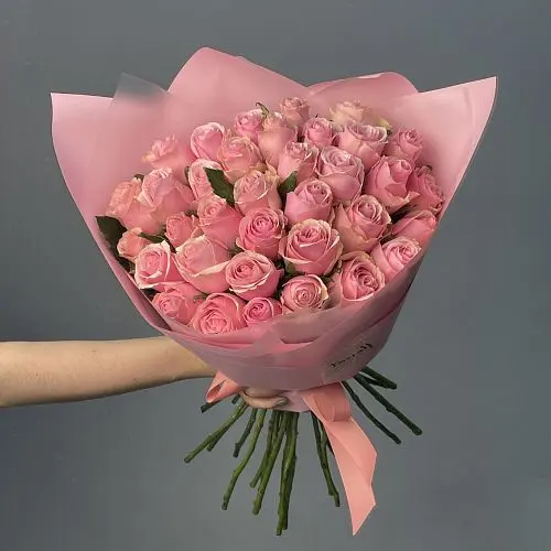 Букет из 101 розовой розы 50см (Кения)