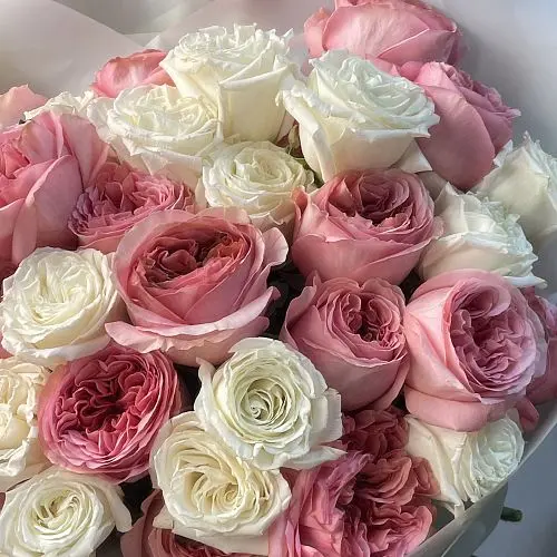 Букет пионовидных роз Pink Expression и Playa Blanca XS купить с доставкой  по СПб | Розы недорого в интернет-магазине цветов Флористка Кэт