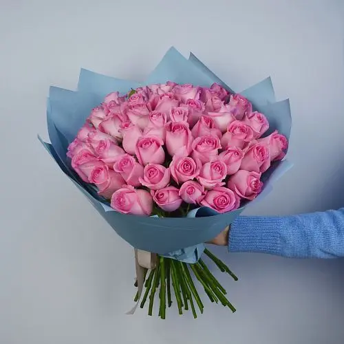 Букет из 25 нежно-розовых роз 50см (Кения)