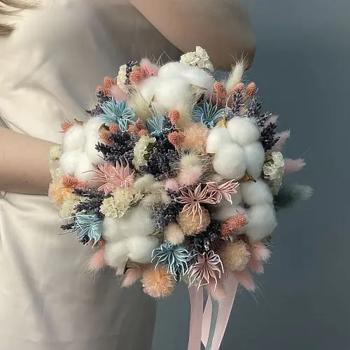 Свадебный букет невесты с сухоцветами