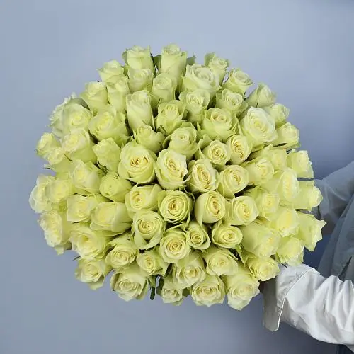 Букет из 75 белых роз 40см (Кения)