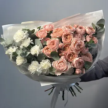 Дуо-букет гвоздик и роз Juliet L