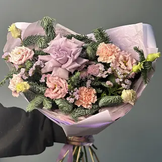 Лиловый зимний букет S