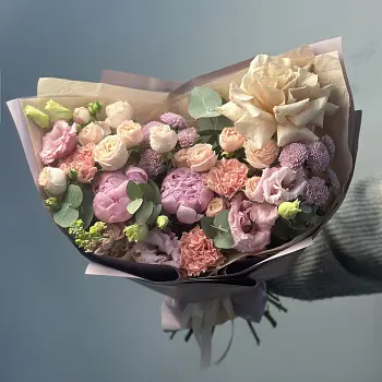 Сборный букет Лавандовый раф M