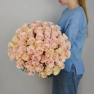 Букет из 51 розы Pink Mondial 60см