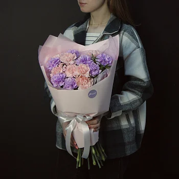 Букет из 15 гвоздик (микс)