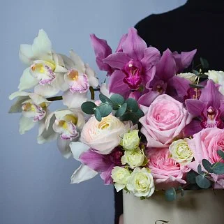 Букет в шляпной коробке Завтрак у Тиффани