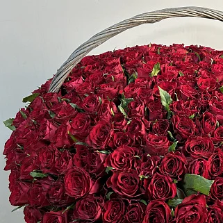 Композиция из 301 розы в корзине