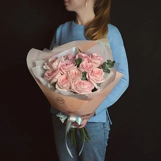 Букет пионовидных роз Pink O'Hara премиум