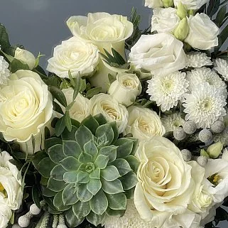 Свадебный букет невесты с суккулентом
