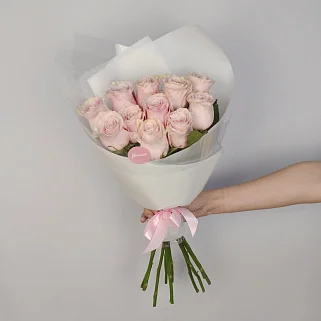 Букет из 11 роз Pink Mondial 50см