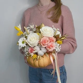Цветочная композиция Нежная тыковка