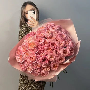 Букет пионовидных роз Pink Expression XL