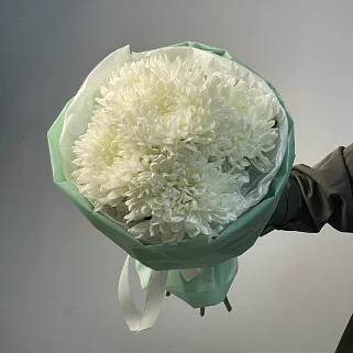 Букет из 5 белых хризантем