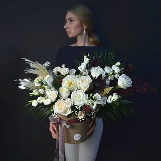 Букет в шляпной коробке Экзотик