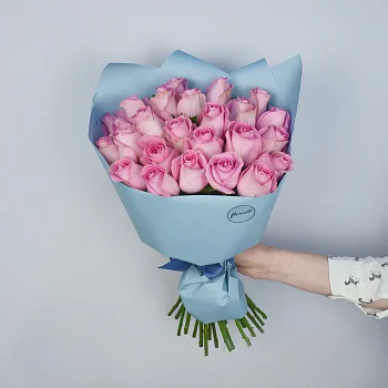 Букет из 25 нежно-розовых роз 50см (Кения)
