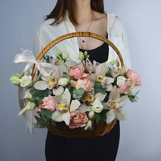 Корзина с орхидеями Белла