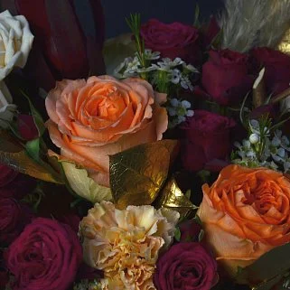 Букет в шляпной коробке Голд