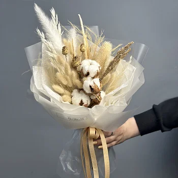 Букет сухоцветов Ванильный чизкейк