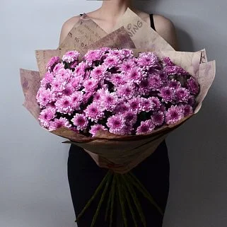 Букет из 15 кустовых хризантем