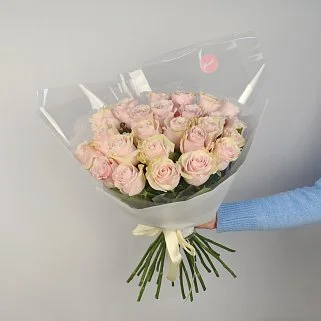 Букет из 25 роз Pink Mondial 50см
