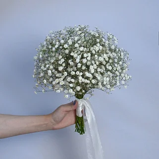 Свадебный букет невесты из гипсофилы