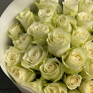 Букет из 51 белой розы 40 см (Кения)