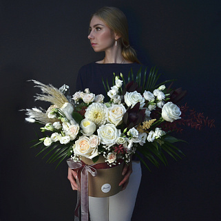 Букет в шляпной коробке Экзотик