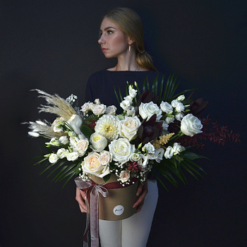 Букет в шляпной коробке Экзотик