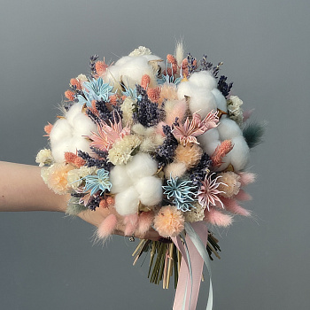 Свадебный букет невесты с сухоцветами
