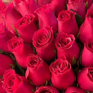 Букет из 35 ярко-розовых роз 50см (Кения)