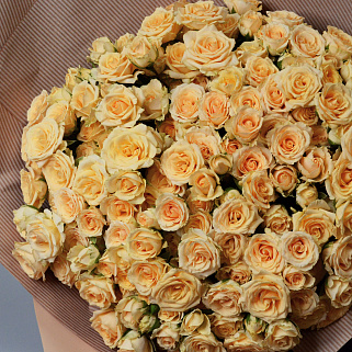 Букет из 51 желтой кустовой розы